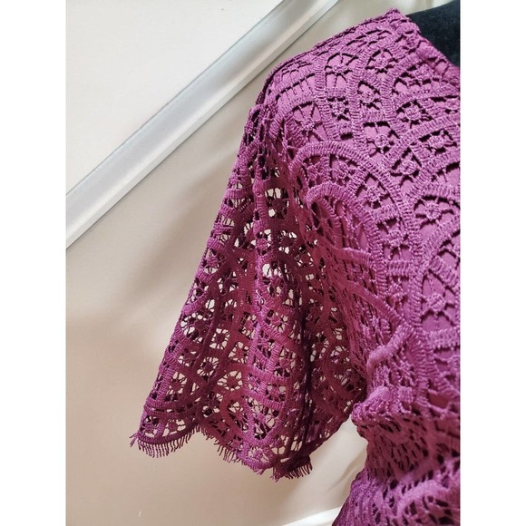 Philosophy Women's Plum Polyester Round Neck Short Sleeves Top Blouse Size XXL - Picture 4 of 14